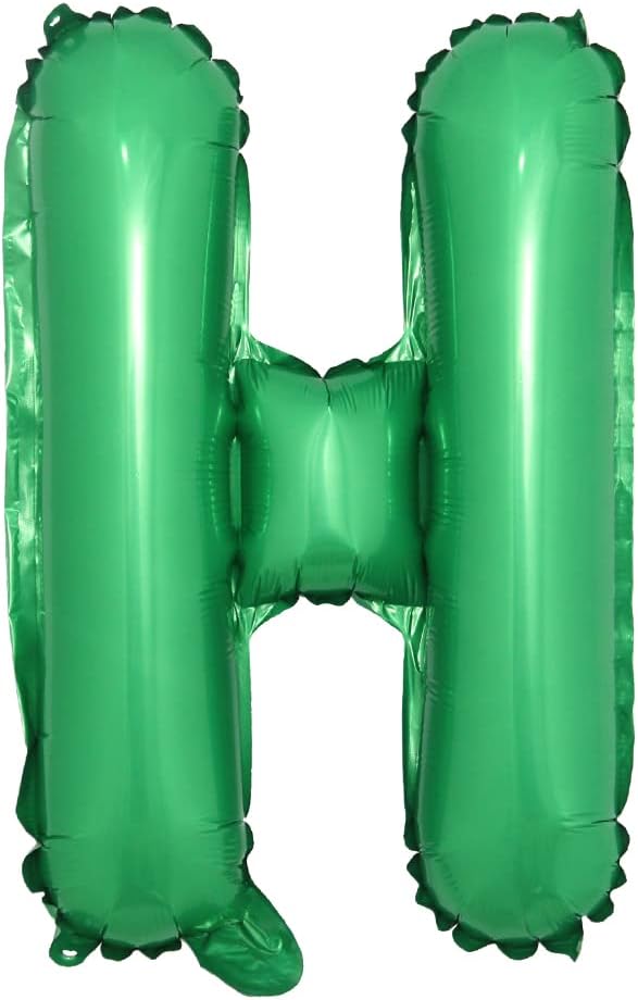 16 inch Green Alphabet Letter and Number Balloons Set Package, Aluminum Hanging by RUIANSI