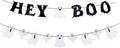 Ghost Banner Hey Boo Halloween Decorations, Pre-Strung Glitter Halloween Banner by SerpizePaty