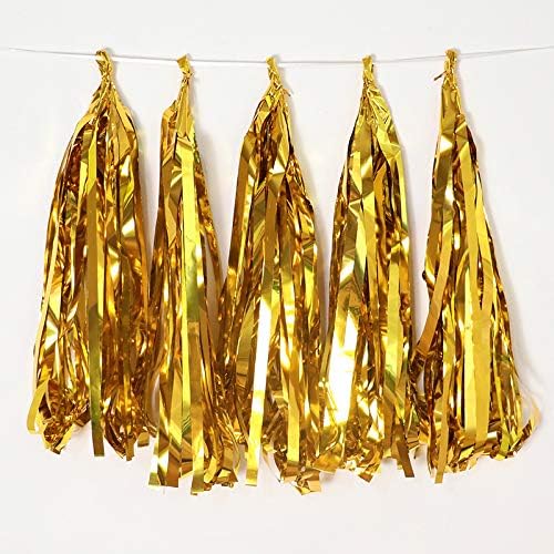 Gold Tissue Paper Tassel DIY Hanging Paper Decorations Party Garland by Binpeng