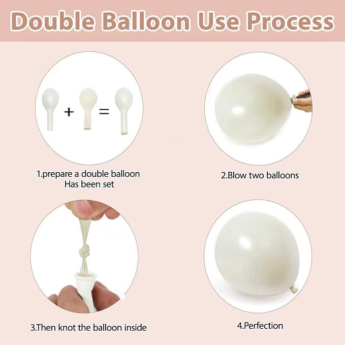 Pink and White Balloons Arch Kit, Double Stuffed, Party | Pearl Light Pink - Image 3