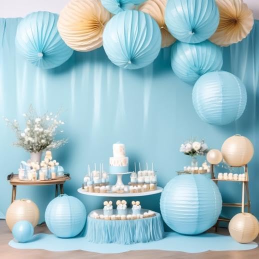 Pack Of 3 Round Paper Lanterns Lamp Wedding Birthday Party Decoration - Image 7