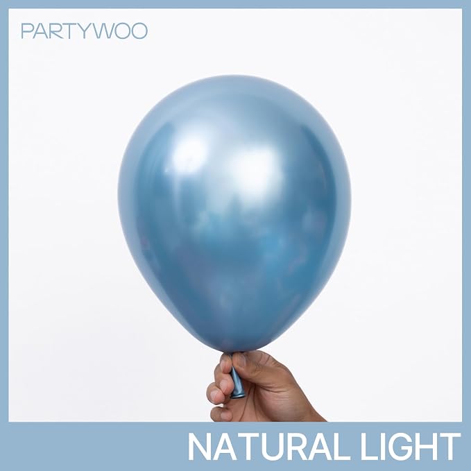 PartyWoo Metallic Blue Balloons, Balloon Garland or Arch Decorations, Wedding | - Image 2