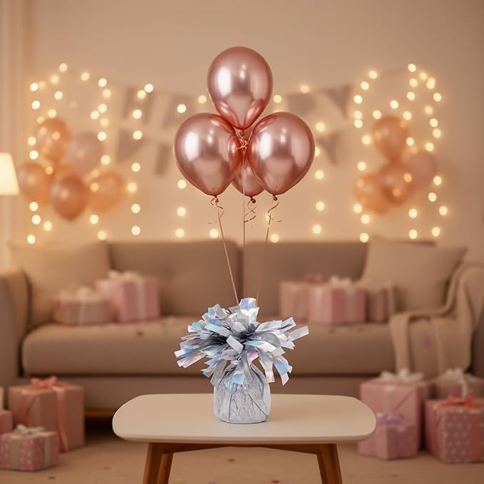 Metallic Silver Balloon Weights, 12 Pack | Metallic silver PET film; helium - Image 6