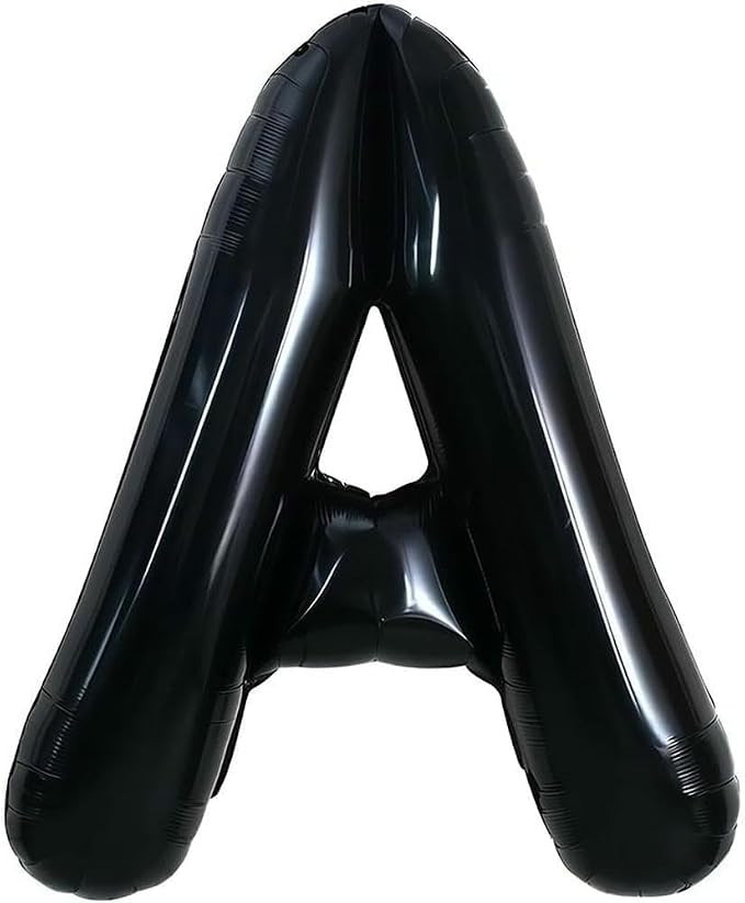 40 Inch Black Letter A Foil Balloon, Large Jumbo Mylar Helium Alphabet Balloon by Unknown