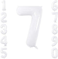 White Number 7 Balloon 40 Inch, Large White Foil Mylar 7th Birthday Decorations by Unknown