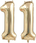 11 Balloons Number Birthday Decorations, 40 Inch Large Foil Light Gold Number by Unknown