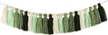 Green Tassel Garland with Wood Beads by kcaiarsso