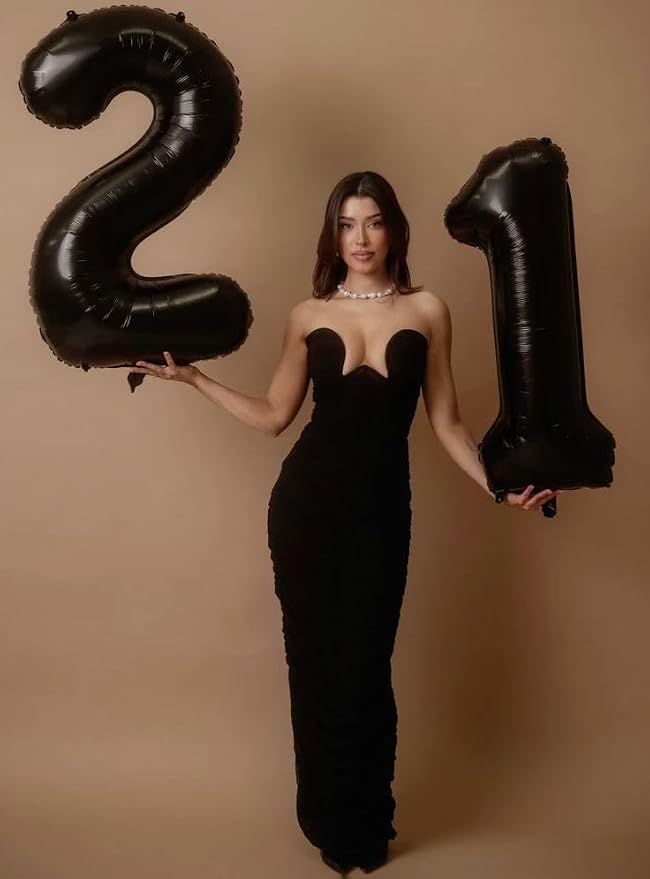 Number 17 Balloons Black 40 Inch - Image 3