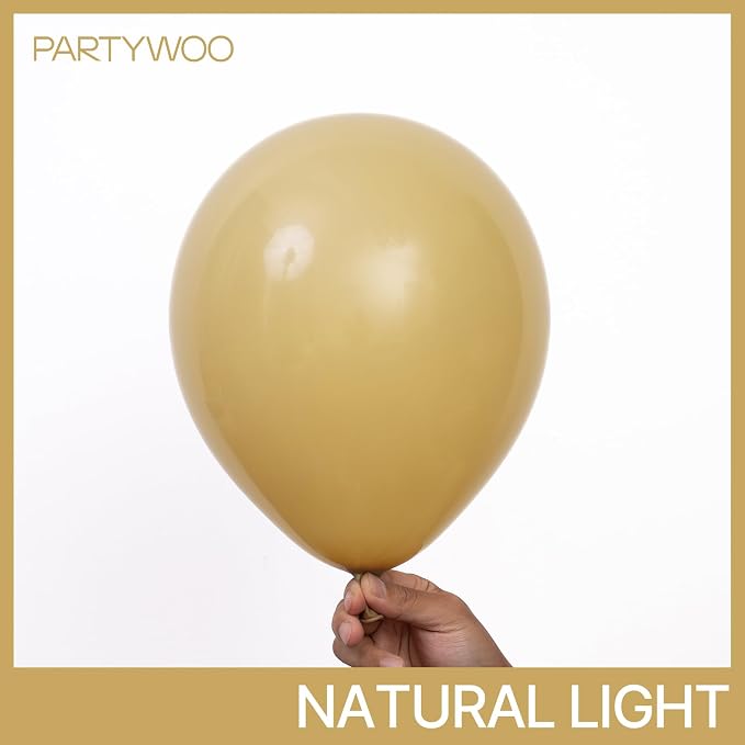 PartyWoo Light Brown Balloons 85pcs Neutral Boho Coffee Color | 18 12 10 5 Inch - Image 3