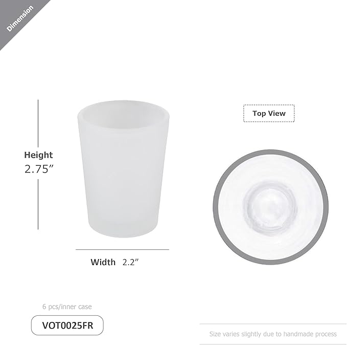 WGV Frosted Tea Light Votive Candle Holder 2.2x2.75, Tiny Utility Cylinder Glass Vase, Small Planter Terrarium for Home Accent Decor, 1 Pc
