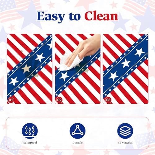 3 Pack Patriotic Tablecloths,American Flag Tablecloth,Patriotic Decorations - Image 3