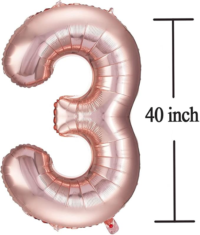 Rose Gold 30 Number Balloons Big Giant Jumbo Large Number 30 Foil Mylar Balloons - Image 2