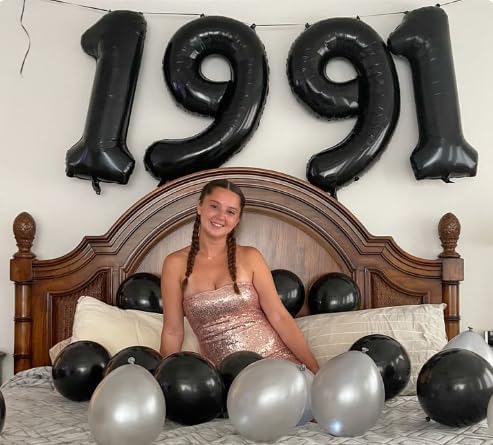 Foil 40 Inch Big Black 9 Balloon Number, Giant Happy 9th 19 29 39 49 99 - Image 6