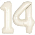 Cream White Number 14 41 Balloon by Unknown