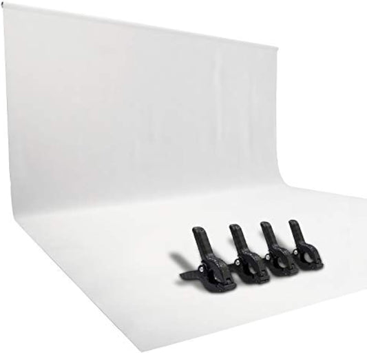 ISSUNTEX 9X15 ft Background Polester Backdrop, Photo Studio, Collapsible High Density Screen for Video Photography and Television-White