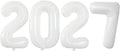 White 2027 Foil Number Balloons by GOER