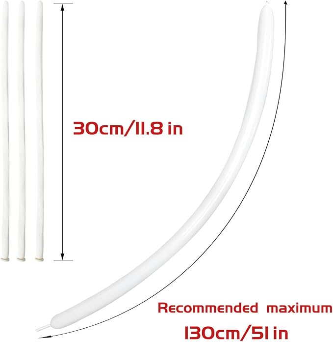 260 Balloons White Twisting Animal Balloon Thickening Latex Modeling Long Magic - Image 3