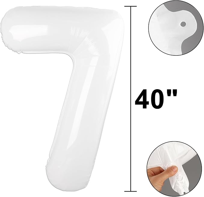 40 Inch White Number 27 Balloons Foil Digital Helium Number Balloons - Image 6