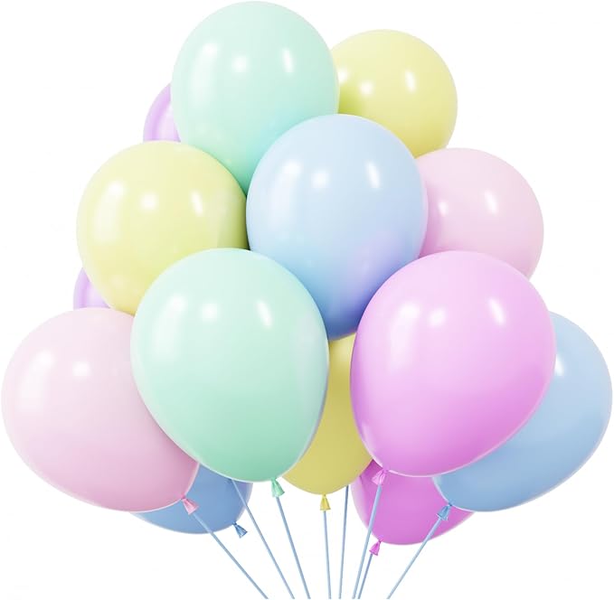 KBZVNAF Pastel Latex Party Balloons 50 Pack 12 inch | Multicolor Macaron Helium by KBZVNAF