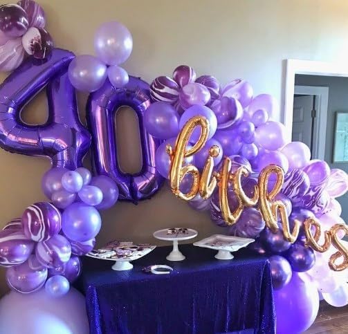 Purple Number 0 Balloon 40 inch, Balloon numbers party supplies, deco photo - Image 6