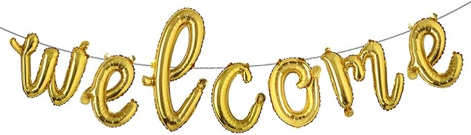 16 inch multicolor Welcome Balloon Banner Balloons Foil Letter Balloon by RUIANSI