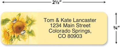 Everyday Birds Rolled Personalized Return Address Mailing Labels with Dispenser, Set of 500, Small ¾ x 2½ Inch Size, Custom Self-Adhesive Sticker Roll, by Colorful Images