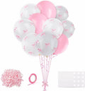 Pink Bow Balloons，32Pcs White Pink Balloons & 100Pcs Mini Ribbon Bows DIY Bow by MZLUWM