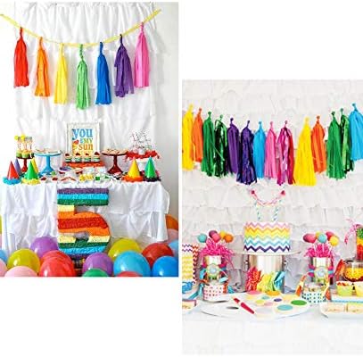 14in 21pcs Rainbow Paper Tassel DIY Hanging paper decorations Party Garland - Image 6
