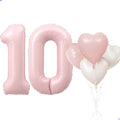 Pink 10 Balloon Number Pastel Pink 10th Birthday Party Decorations by Unknown