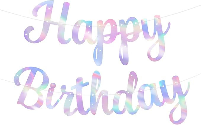 Glitter Happy Birthday Banner Sign Birthday Garland Wall Door Banners Flag by Unknown