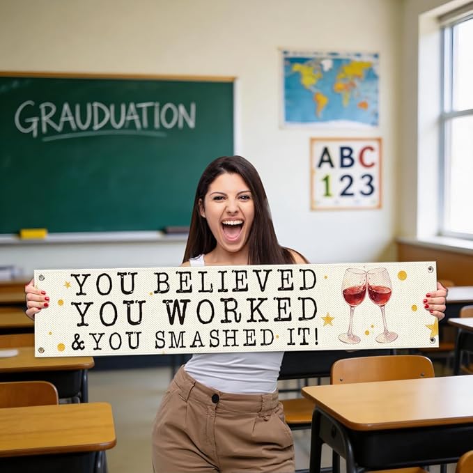 Congratulations Banner Decor, Elegant Motivational Hanging Sign - Image 5