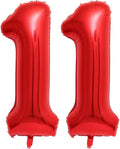 Red 11 Number Balloons, 40 Inch 11 Balloons Foil Mylar Helium Big Red 11 by BBPOOL