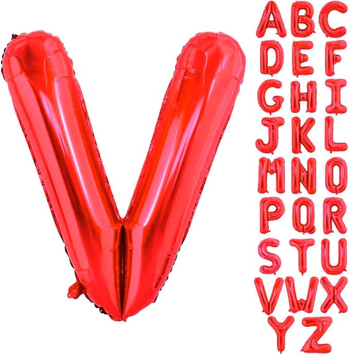 Red Letter V Balloons, V Balloon 40 Inch V Balloons Letter - Image 2