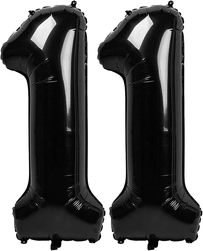 11 Balloon - Black Birthday Number Balloons, 40 Inch Decorations Men Women | by ALPHADELTAPI