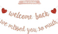Glitter Rose Gold Welcome Back We Missed You So Much Banner NO DIY | Pre-Strung by RICHHHA
