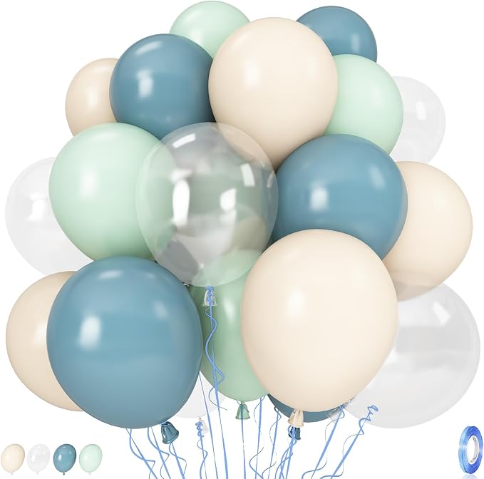 Under The Sea Balloons, Baby Light Green Sand White Latex Balloon by Govpy