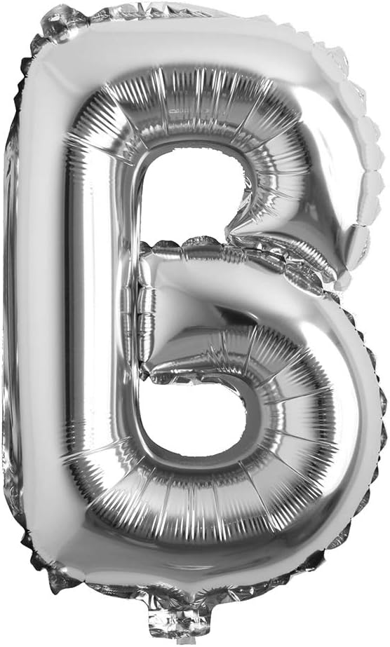 16" inch Single Silver Alphabet Letter number Balloons Aluminum Hanging Foil by REIANS