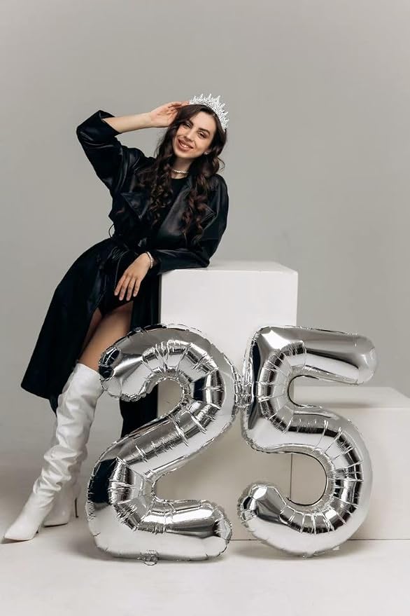 Numbers 14 Balloon 40Inch Silver Balloons - Image 4