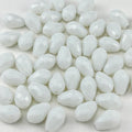 150pcs 4x6mm Teardrop Crystal Glass Beads for Jewelry Making, Faceted Vertical Hole Teardrop Glass Spacer Beads for Wind Chimes Bracelet Earring Necklace DIY Craft(White)