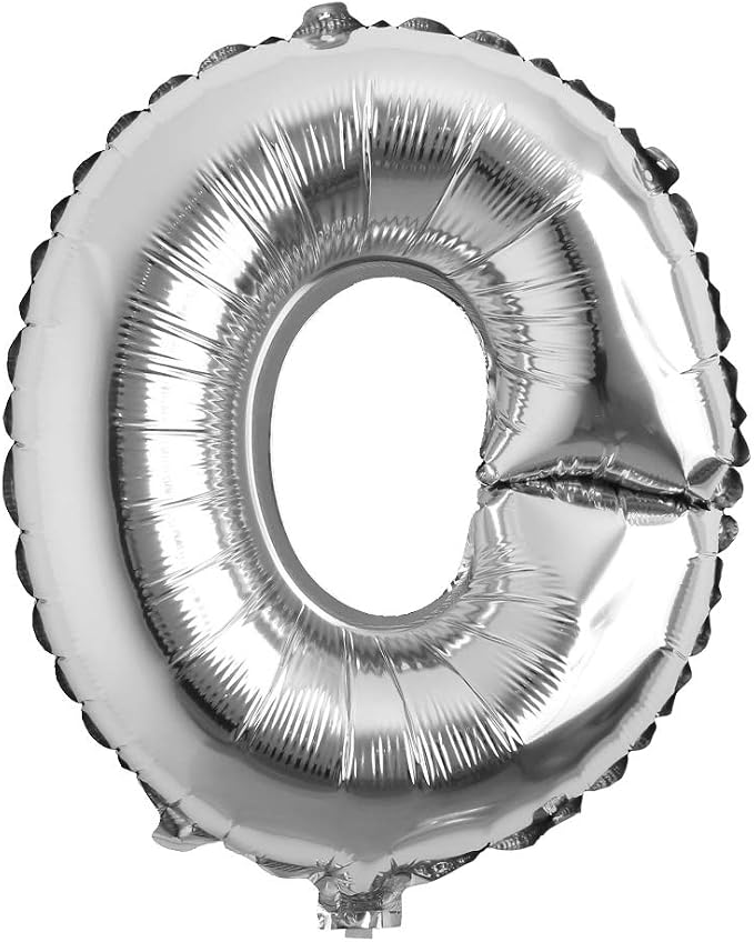 16" inch Single Silver Alphabet Letter number Balloons Aluminum Hanging Foil by REIANS