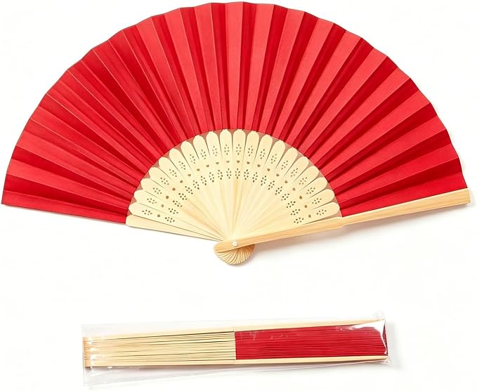 Paper Hand Fans, 8.3 Inch Foldable Handheld Fans by ffscafscn