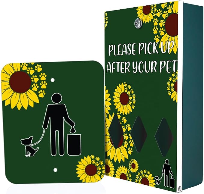 Zero Waste USA - DISPENSE-ART™ Roll Bag Dispenser & Sign - Sunflower | by ZEROWASTEUSA