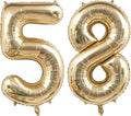 Light Gold Number 58 Foil Balloons 40 Inch White Gold 58 Mylar Balloon | 58th by ANGEL+Q+HOUSE