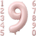 Baby Pink Number 9 Balloon 40 Inch, Muted Pastel Numeral Party Supplies | by Unknown