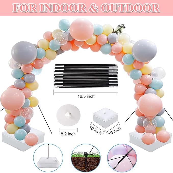 Balloon Arch Kit with Balloon Pump, 9FT Tall &10FT Width Adjustable Balloon - Image 3