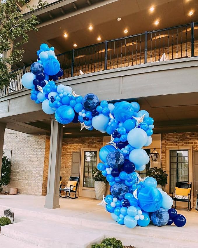 Bezente Blue Latex Balloons Set 60pcs 12 inch | Metallic Blue Pearl Blue Navy - Image 5