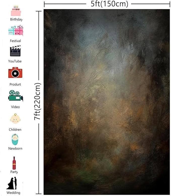 5x7ft Old Master Mottled Portrait Photography Backdrops Abstract Rust Spots Backdrop Background for Photoshoot