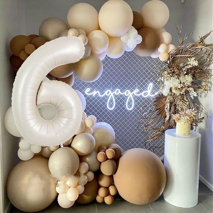 TONIFUL 40 Inch Cream White Large Numbers Balloon 0-9 Birthday Party Decorations - Image 4
