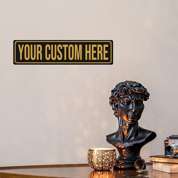 Custom Street Signs - Custom Metal Sign - Personalized Road Sign - 4"x16" - Minimalist Style - For Home, Office, Business & More