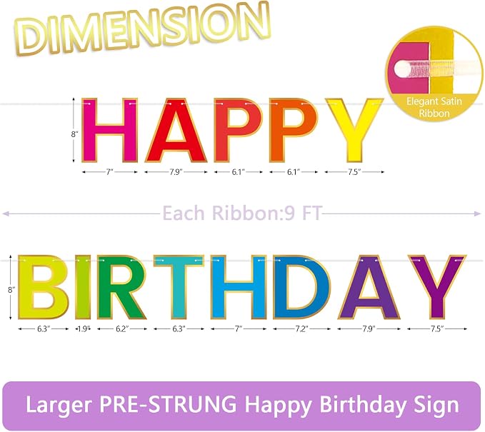 Pre-Strung Happy Birthday Banner - Image 2